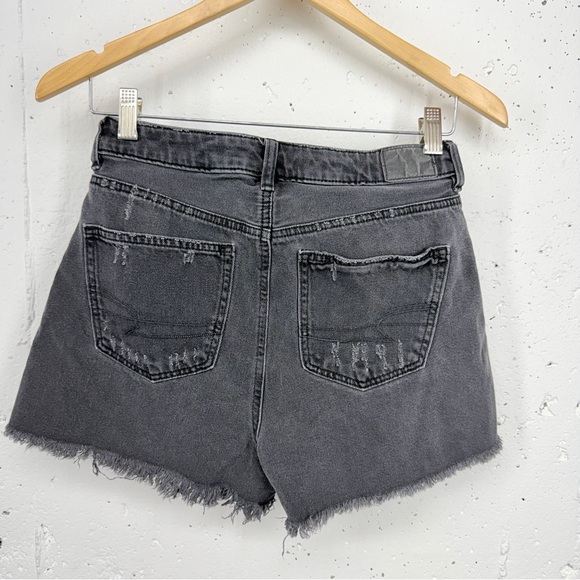 Lot of 3 American Eagle Size 4 Mom High Rise Distressed Black Blue Jean Shorts - Picture 9 of 16